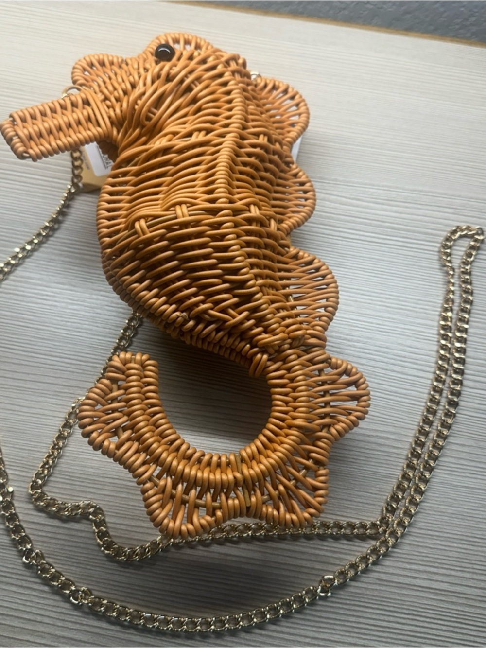 Tommy Bahama Orange Woven Seahorse Crossbody